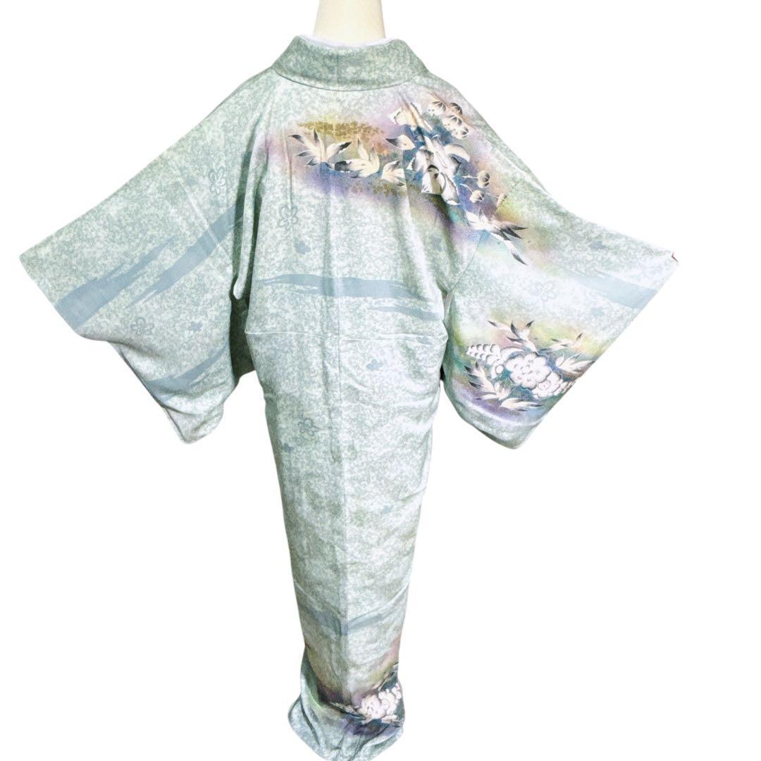 A130愛華 着物 訪問着　作者物　落款あり　辻ヶ花　正絹　美品