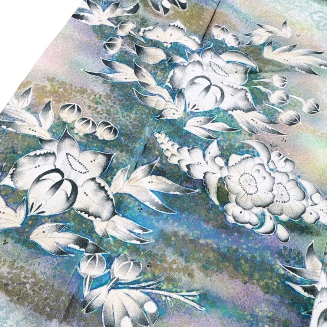 A130愛華 着物 訪問着　作者物　落款あり　辻ヶ花　正絹　美品