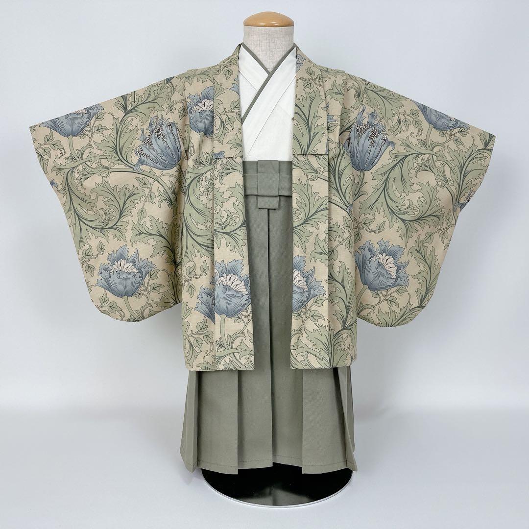 ［アネモネA］3歳 七五三 ꕤ 羽織袴5点セット ウィリアムモリス