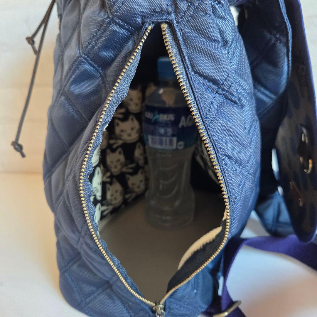 JUNE①　巾着リュック　エチノ×ナイロンキルト　ハンドメイド