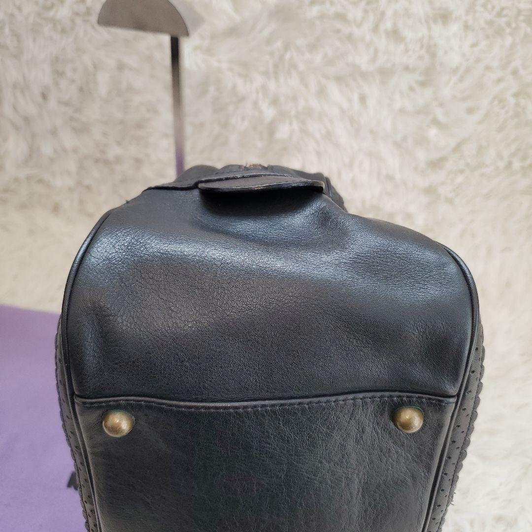 ⭐未使用級⭐ANNA SUI ミニ ボストンバッグ ブラック レザー 蝶