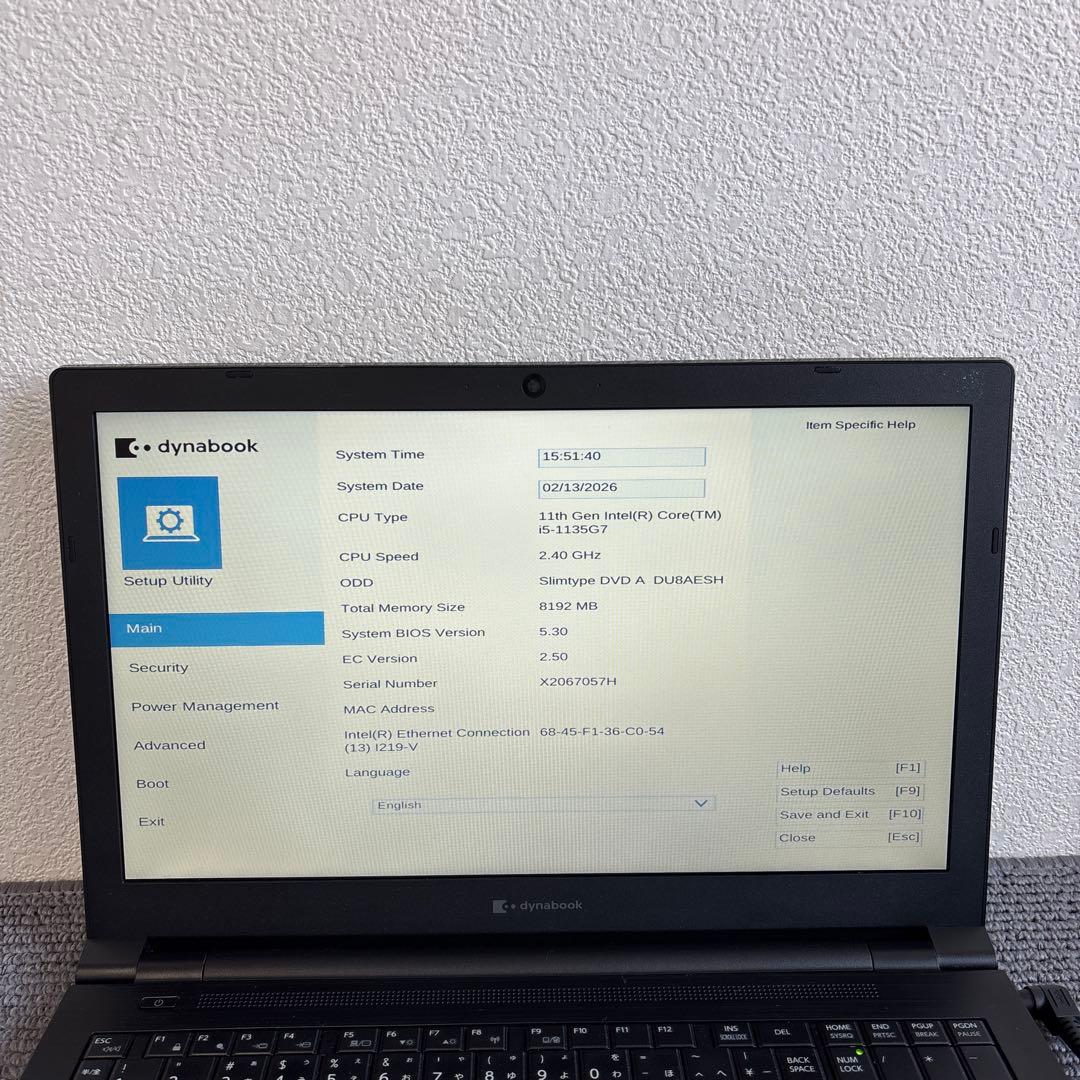 東芝dynabook B65/HU i5-1135G7 メモリ8GB #7043
