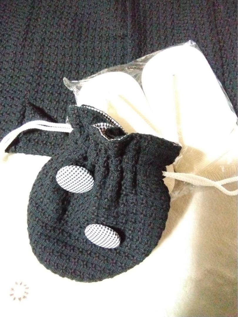 男の子用・3歳から5歳向け・表側正絹・お着物とお被覆のセット・巾着付き