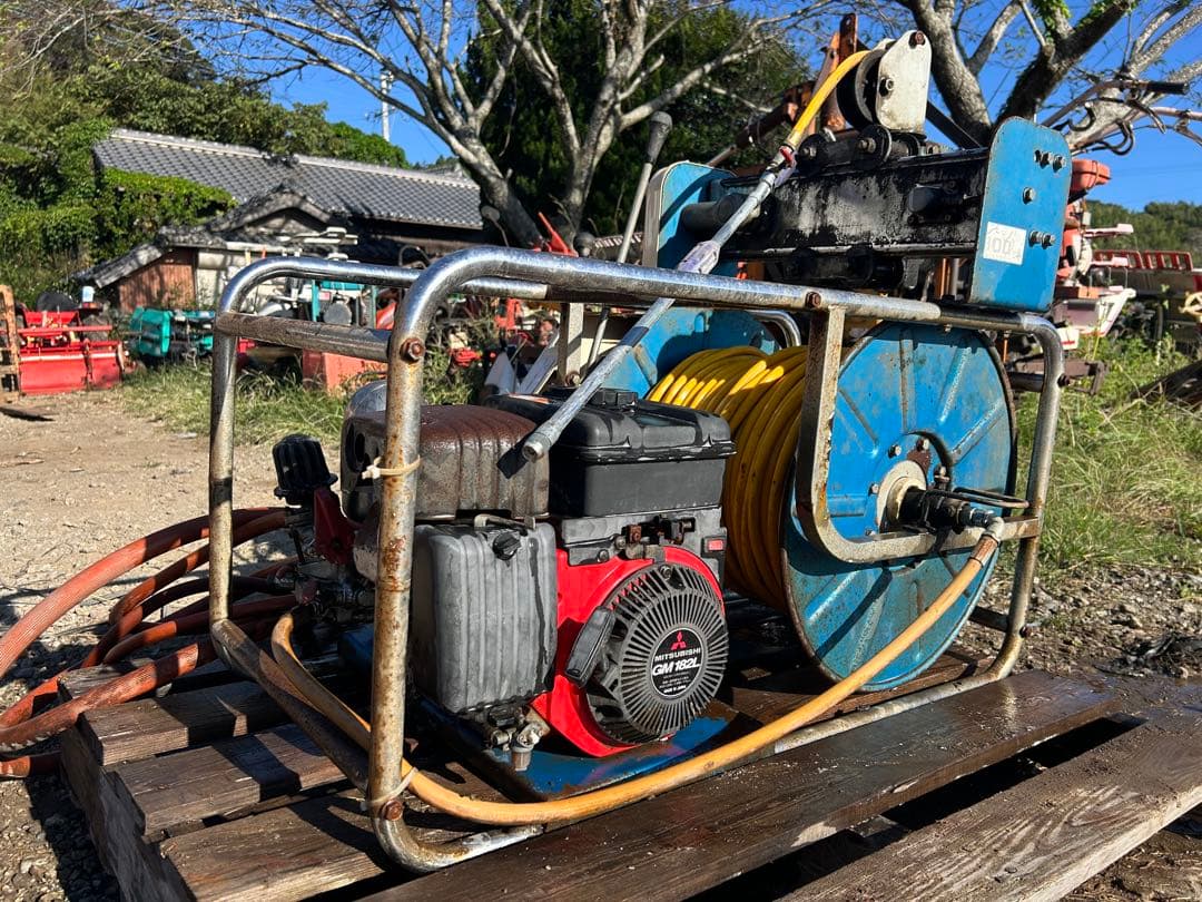 宮崎　丸山　セット動噴 自動整列巻取 MS410 6馬力 　動力噴霧器 散布機