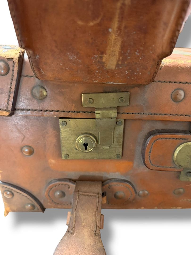 #明治〜大正 当時物 ヴィンテージ トランクケース 革製 旅行用スーツケース