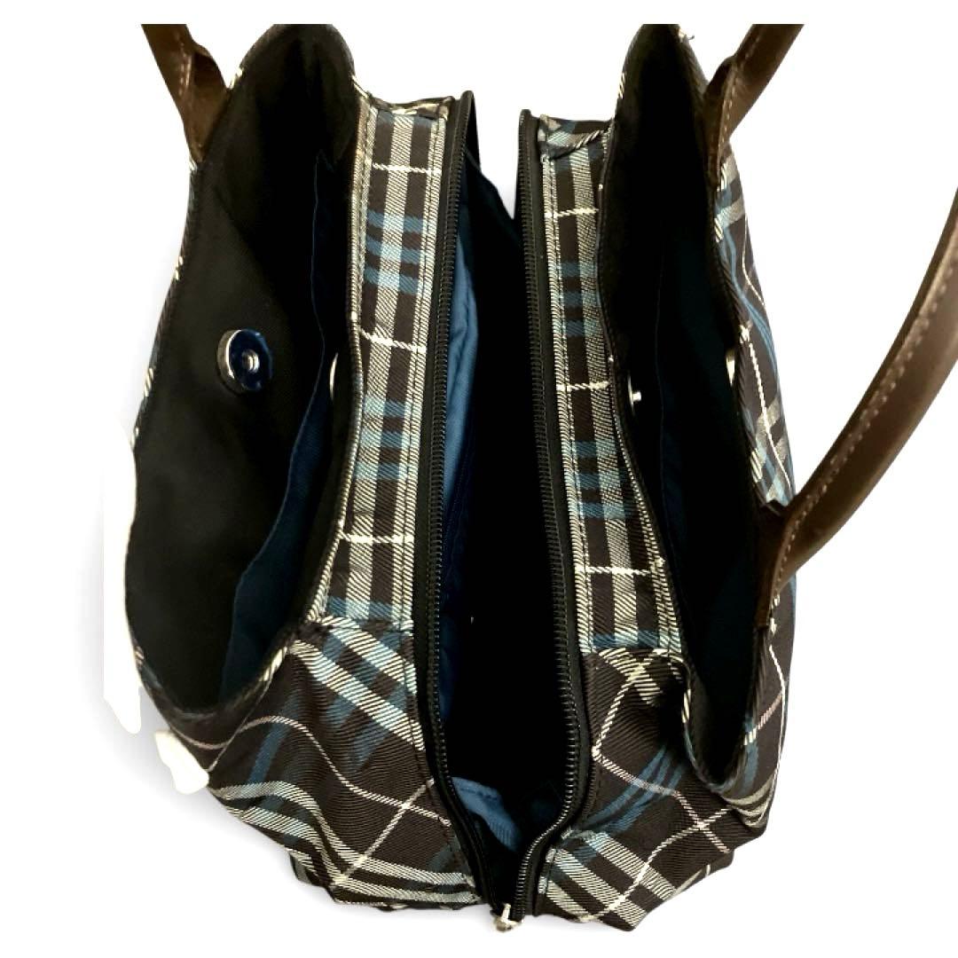 【美品】バーバリーブルーレーベル ハンドバッグ ノバチェック レザー ナイロン