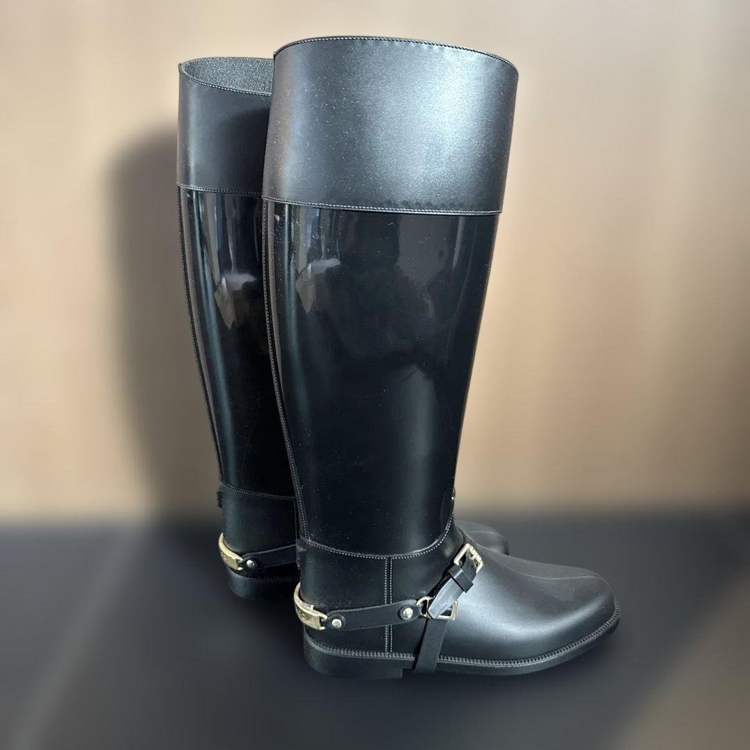 JIMMY CHOO ジミーチュウ　ストラップ付き　レインブーツ 黒　37