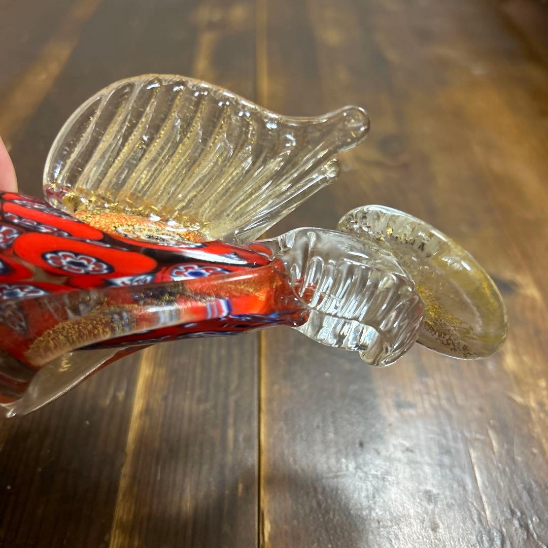 ムラーノ　Ferro & Lazzarini ミルフィオリ 天使　赤×ブルー