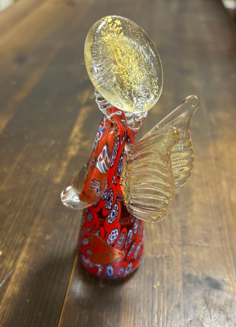 ムラーノ　Ferro & Lazzarini ミルフィオリ 天使　赤×ブルー