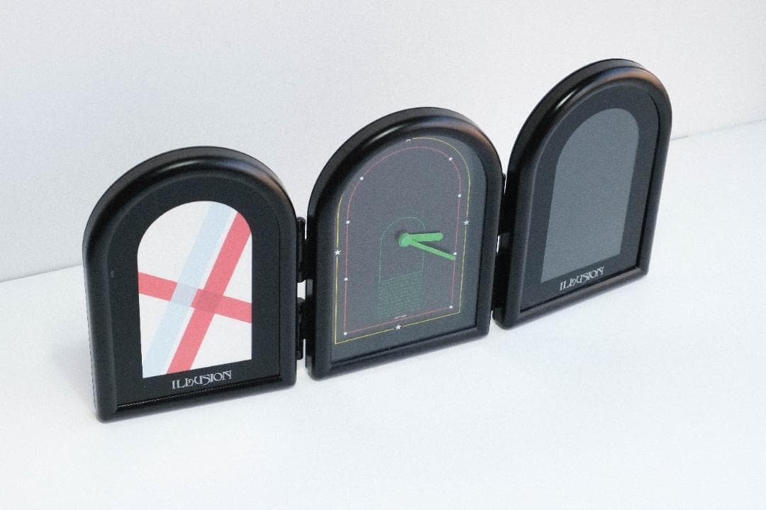 置き時計　写真立て　ポストモダン　ミッドセンチュリー　スペースエイジ