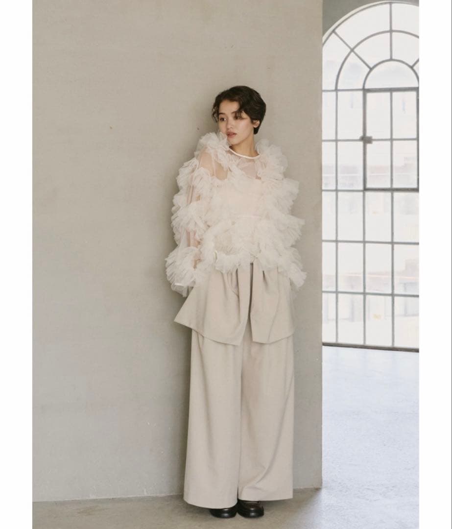【NOTREemor】tulle veil tops アイボリー