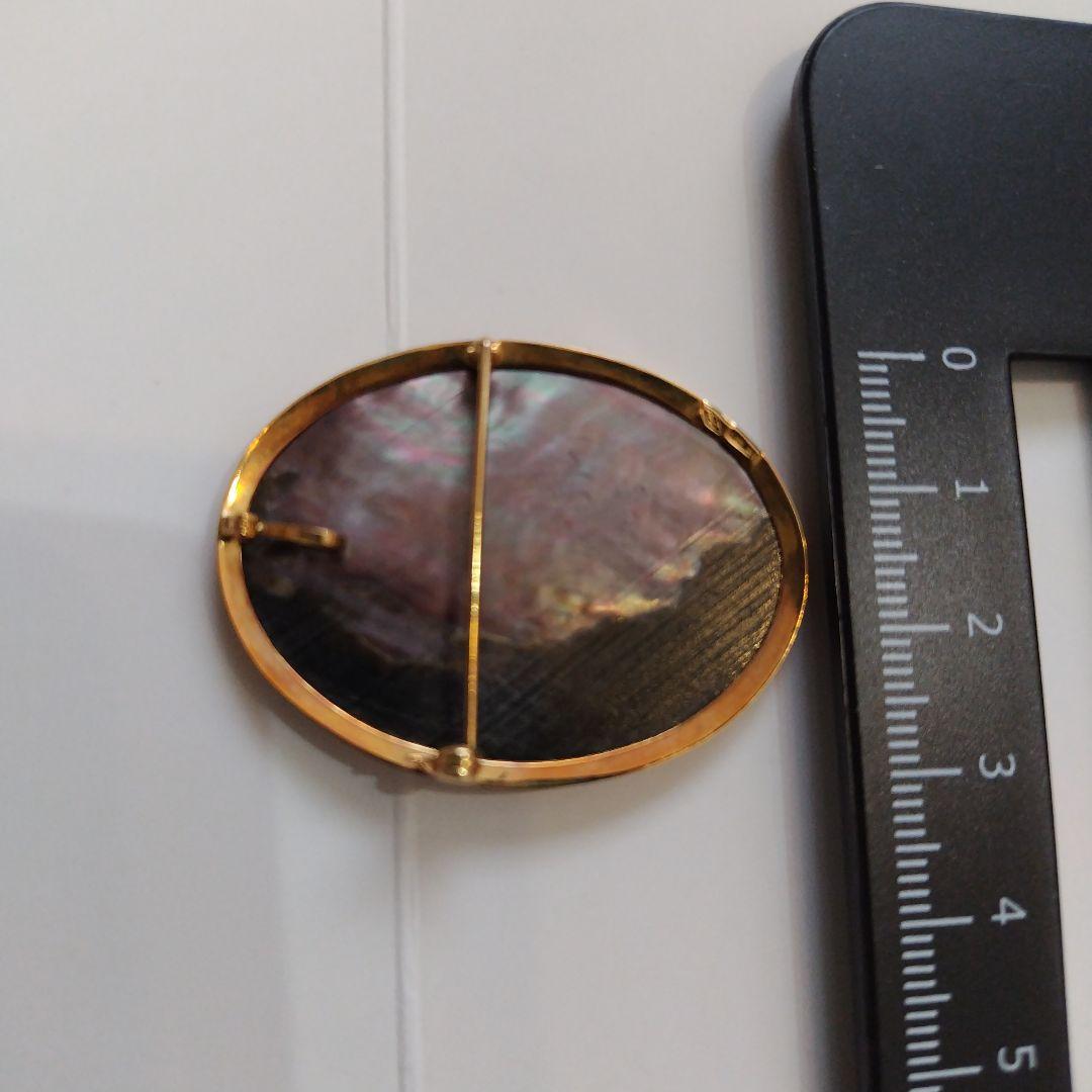 【美品】APA イタリア製 バラ シェル カメオ 2WAYブローチ