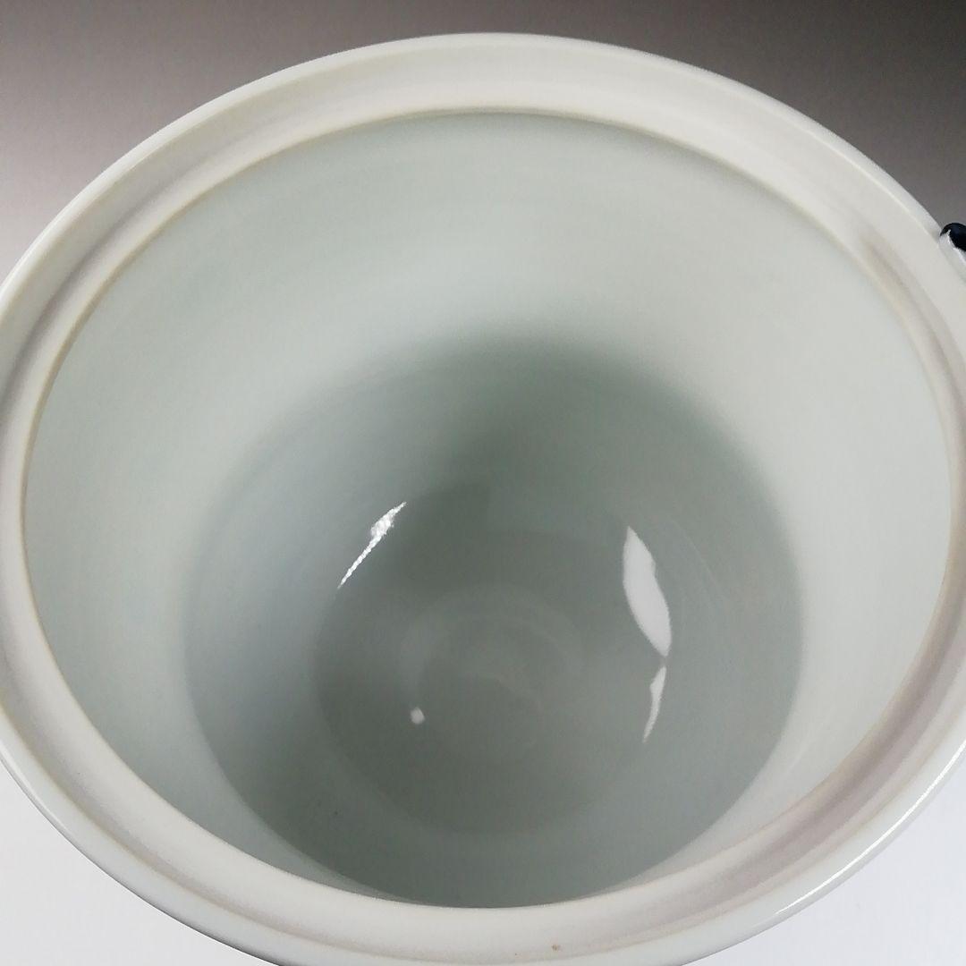 Ｔ７４３　水指　『染付　一閑人』『平安　西村徳泉 造』　共箱　茶道具