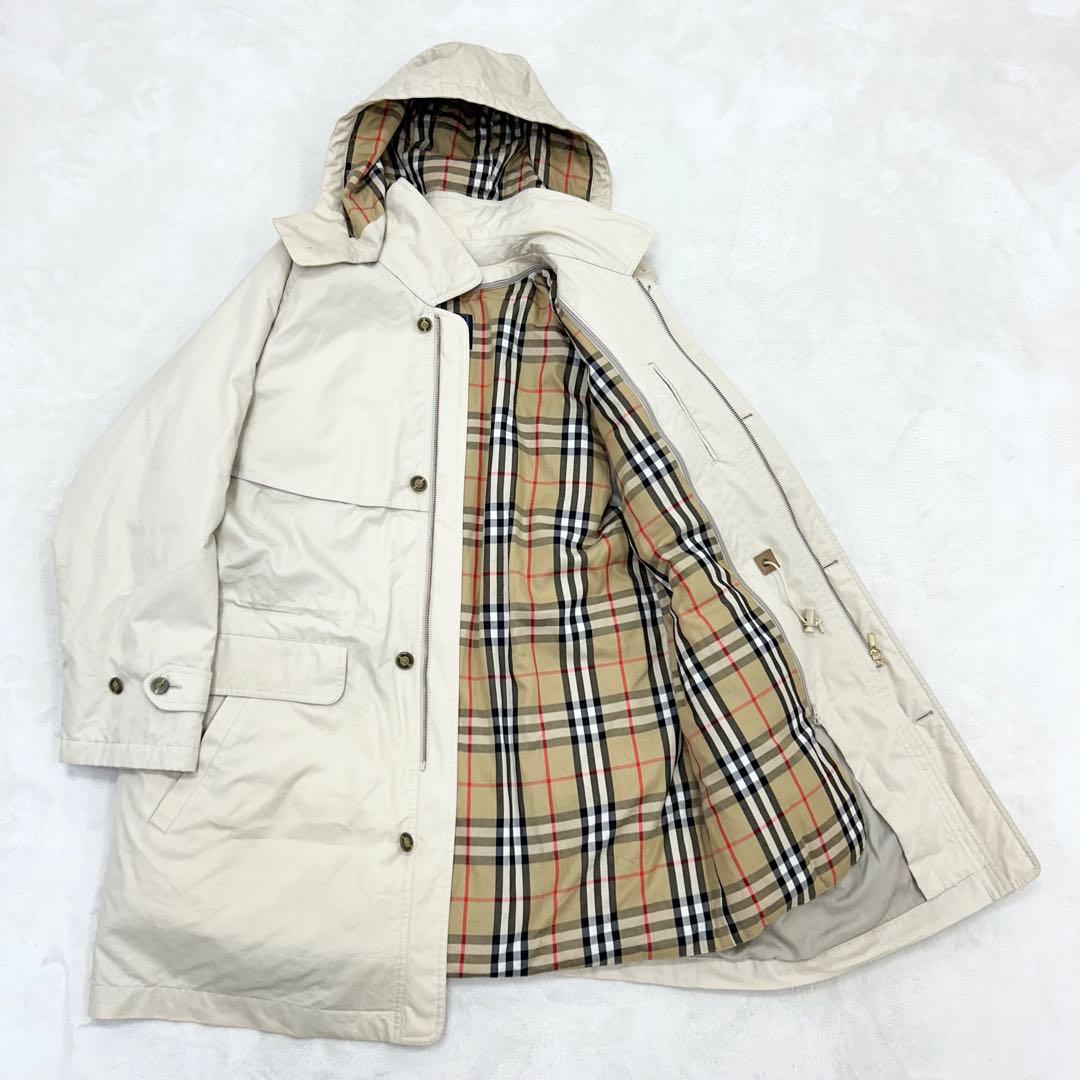 Burberry フード付ダウンライナーコート ノバチェック メンズＬ　ベージュ