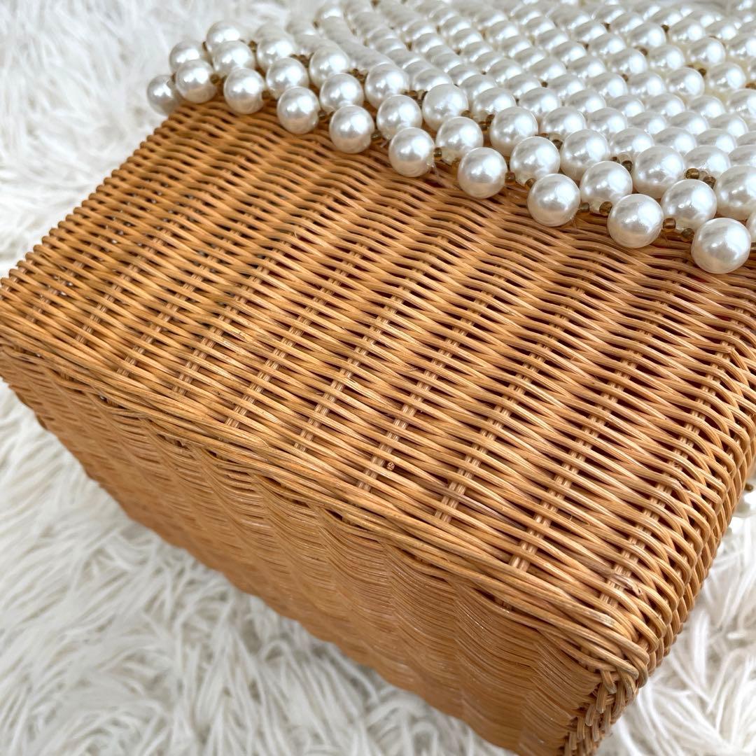 SEVEN TEN セブンテン パール ラタン バッグ かごバッグ