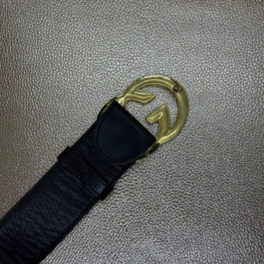 GUCCI ダークブラウン レザー ベルト