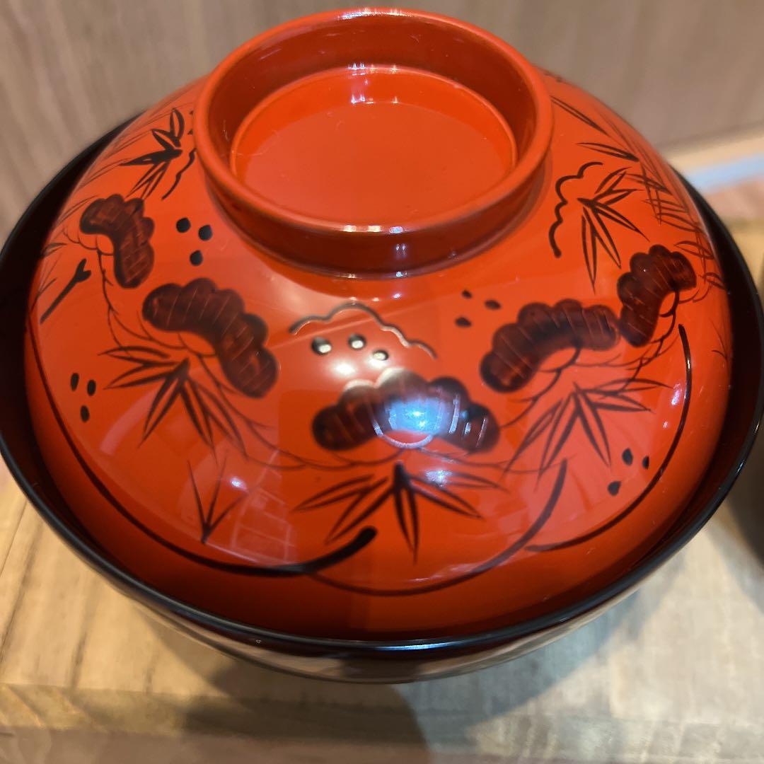 美品　平安堂　山田平安堂　日の出蓬莱椀　五客