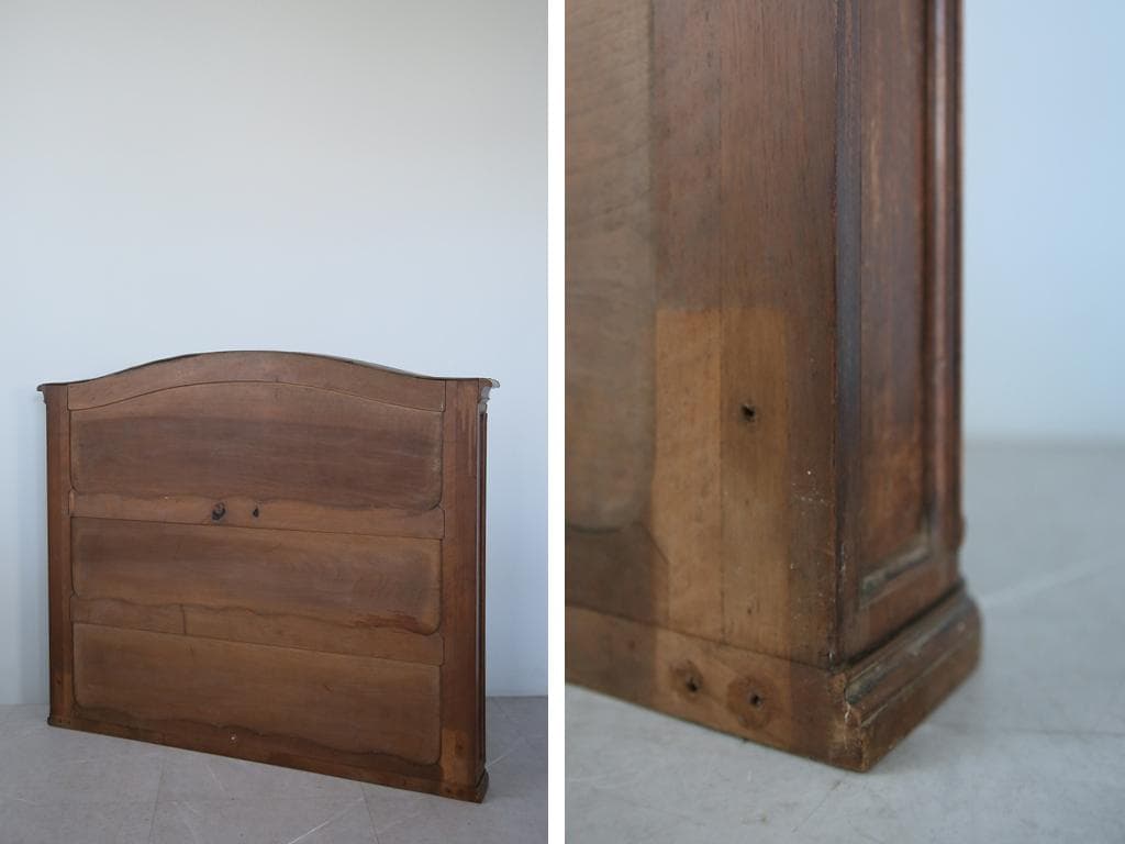 フランスアンティーク木製ブックシェルフ/本棚/飾り棚/食器棚/花台(90-142