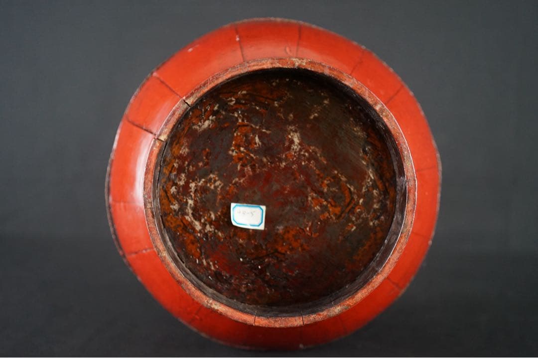 李朝 蓋物 朱漆塗 手桶 骨董 朝鮮古美術 時代物
