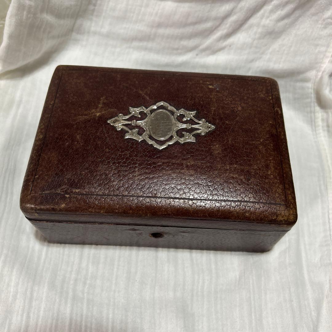 アンティーク ボックス　銀色装飾　フランス蚤の市