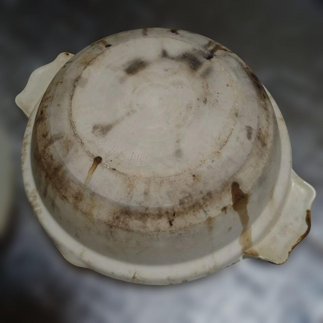 華山　有田焼　花　梅　陶器　土鍋　両手鍋　耐熱鍋