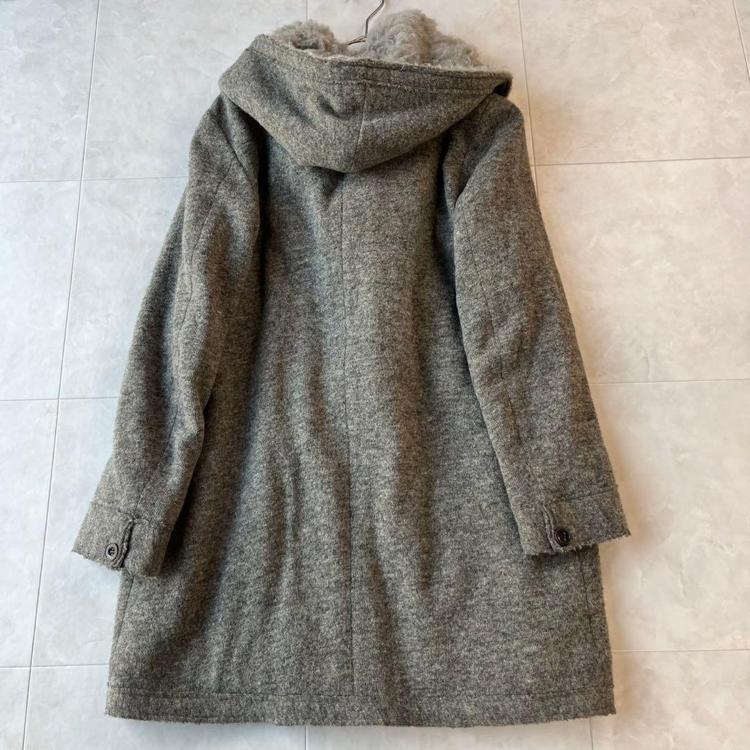 pas de calais 美品 ウールフードコート グレー 38