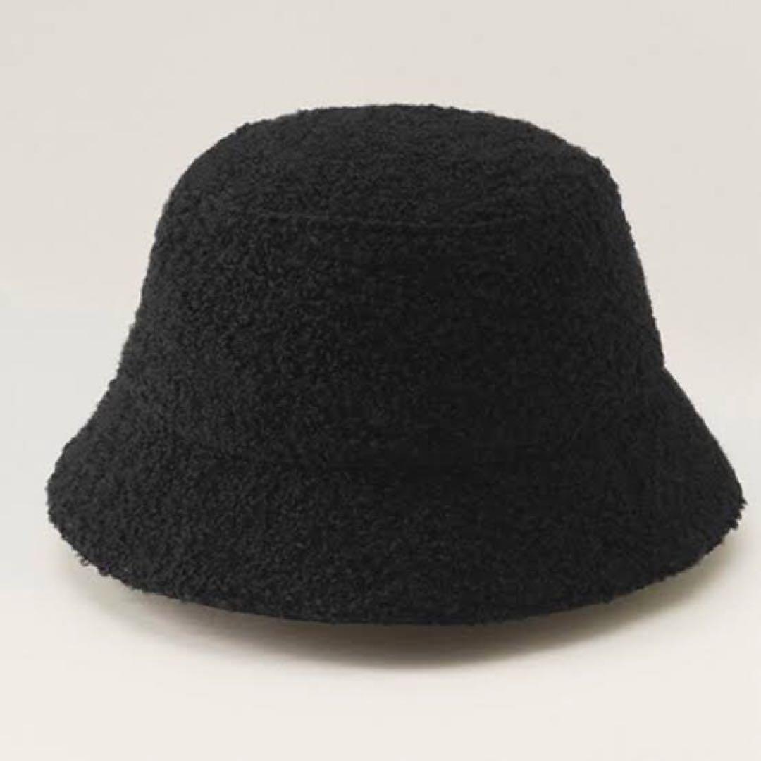 黒 ボア バケットハット レディース
