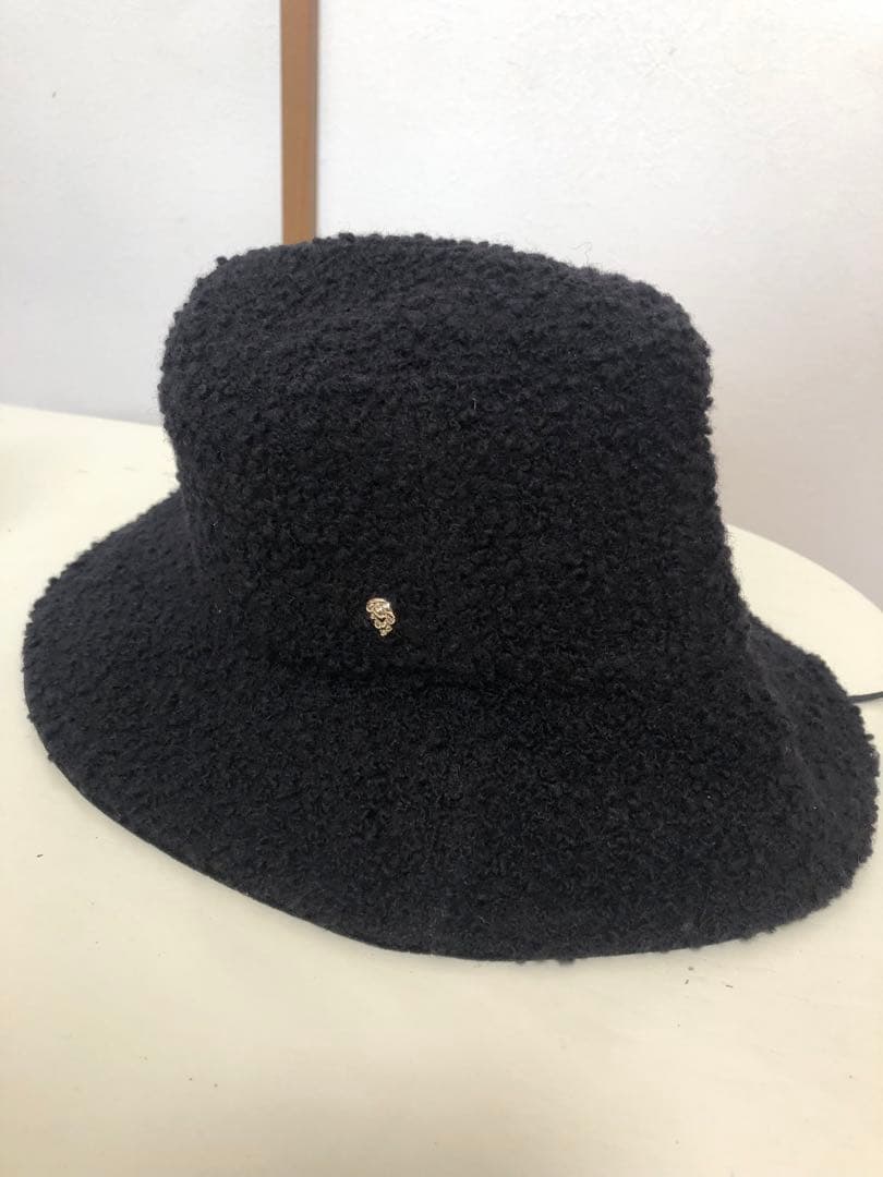 黒 ボア バケットハット レディース