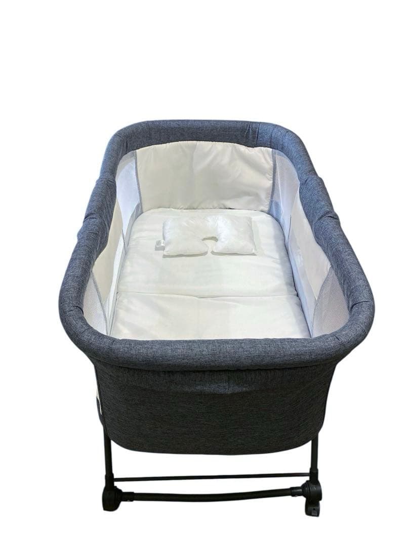 【ほぼ未使用】ベビーベッド 折りたたみ キャスター付き ゆりかご