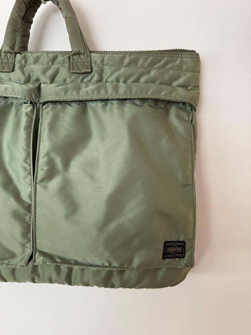 【希少】PORTER ポーター タンカー ブリーフケース セージグリーン バッグ