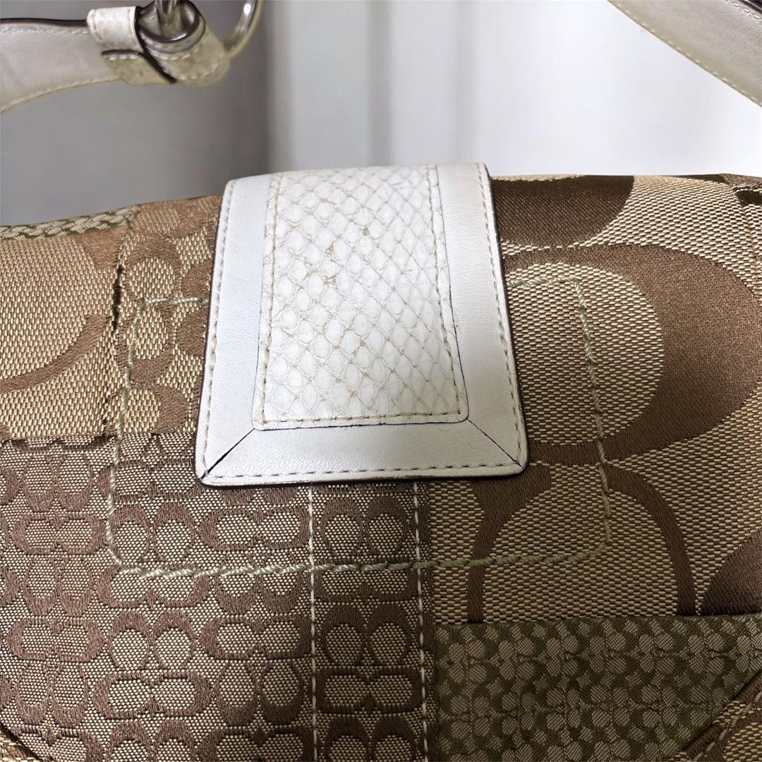 な*み様 【希少】COACH ソーホー パッチワーク シグネチャー パイソン シ