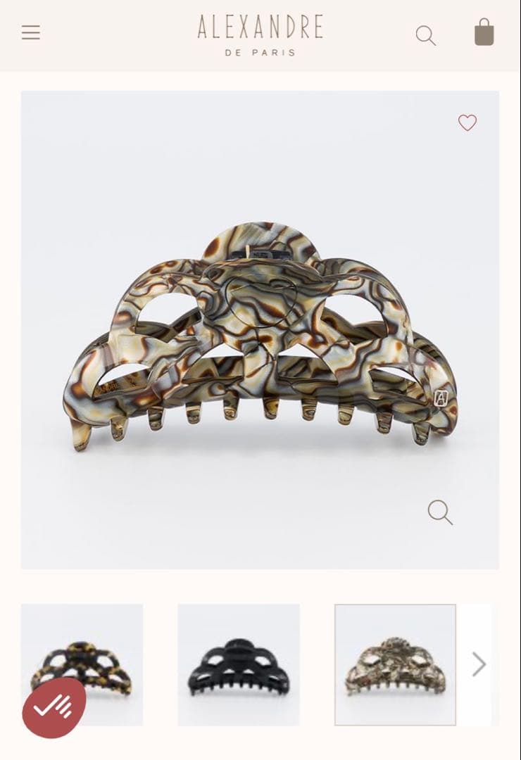 新品　L オニキス　ALEXANDRE DE PARIS ヘアクリップ