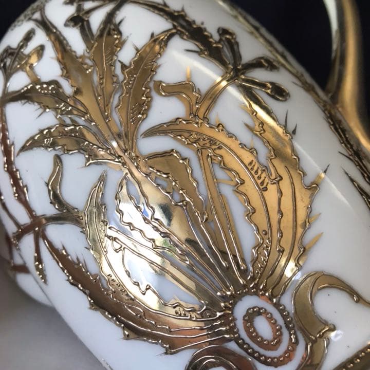 オールドノリタケ  金盛り  金彩描き ポット セット