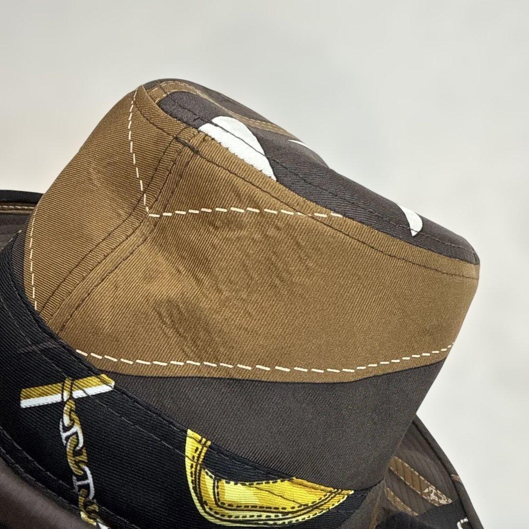 HERMESエルメス　シルク100%バケットハット 57cm 国内正規品　極美品