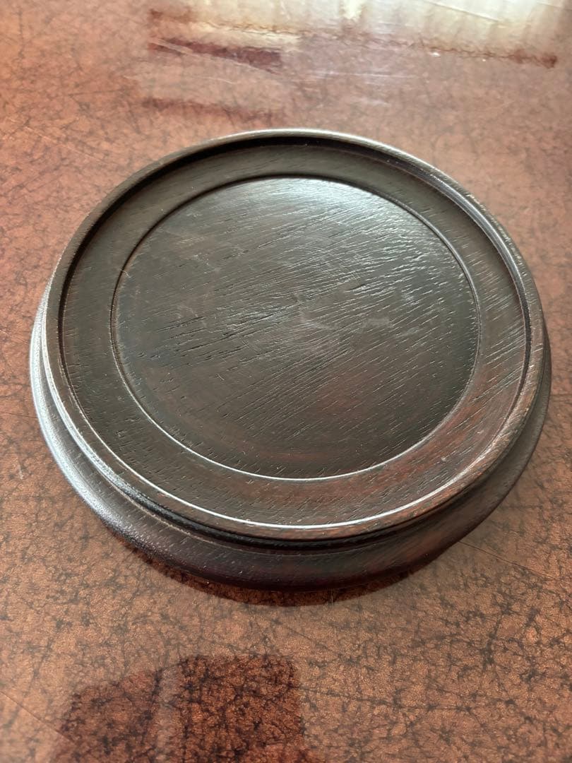 かぼちゃ型器　蓋もの陶器の置物　台座付き