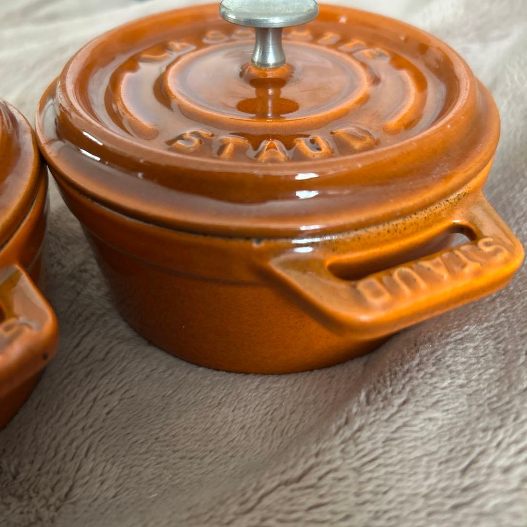 廃盤カラーSTAUB ココットラウンド10cm シナモン　2個セット