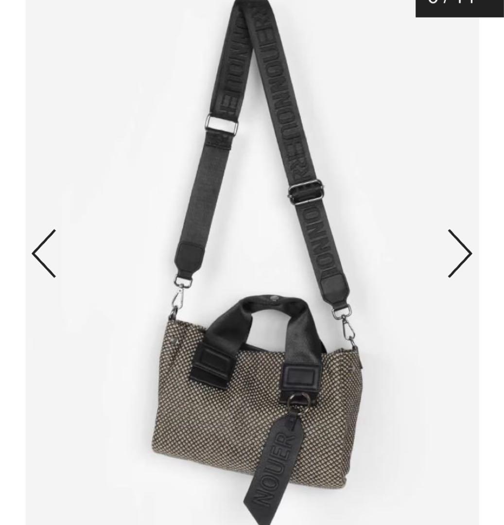 【新品】NOUER メッシュ 2WAYバッグ ベージュ/ブラック