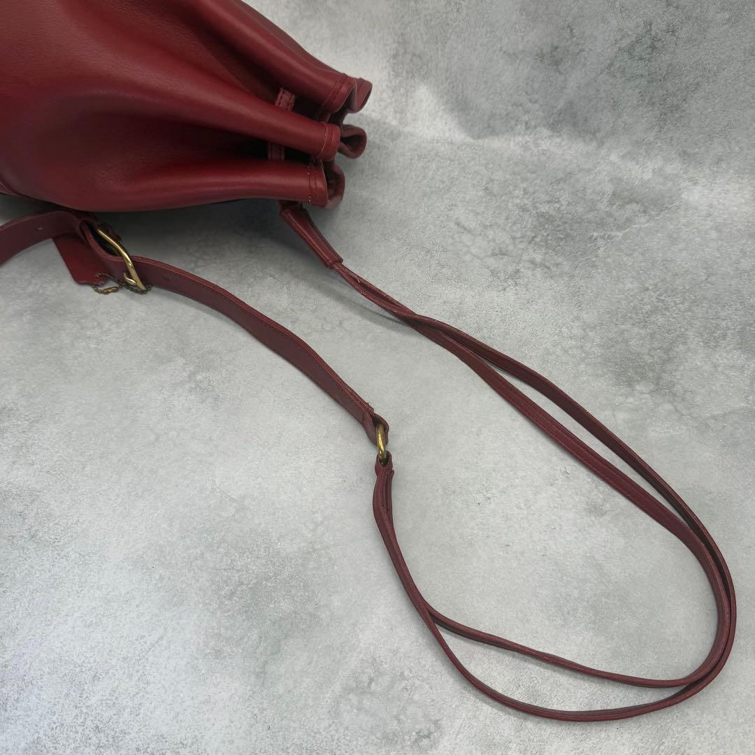 【良品】COACH オールドコーチ ショルダーバッグ 巾着 クロスボディ レッド