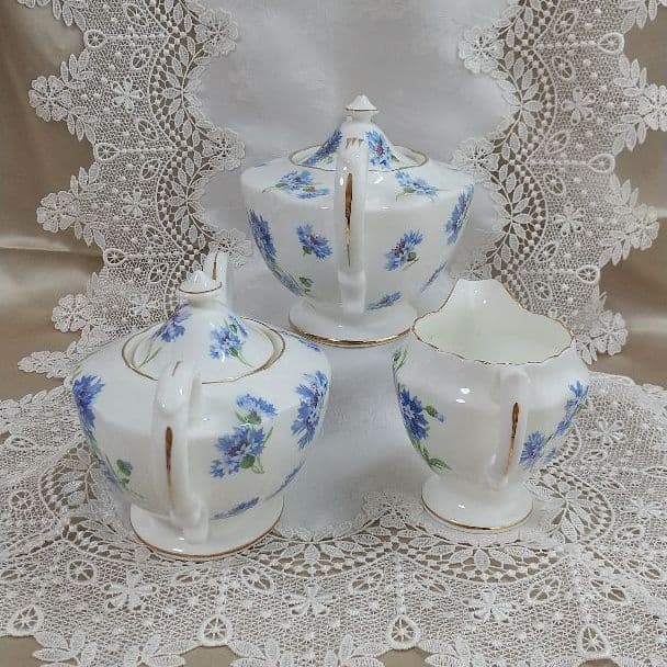 ハマースレイ ティーセット ポット シュガー クリーマー コーンフラワー 矢車草