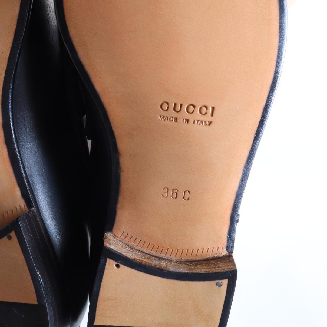 未使用GUCCIホースビットローファー36C23cmダークブラウン×ゴールド金具