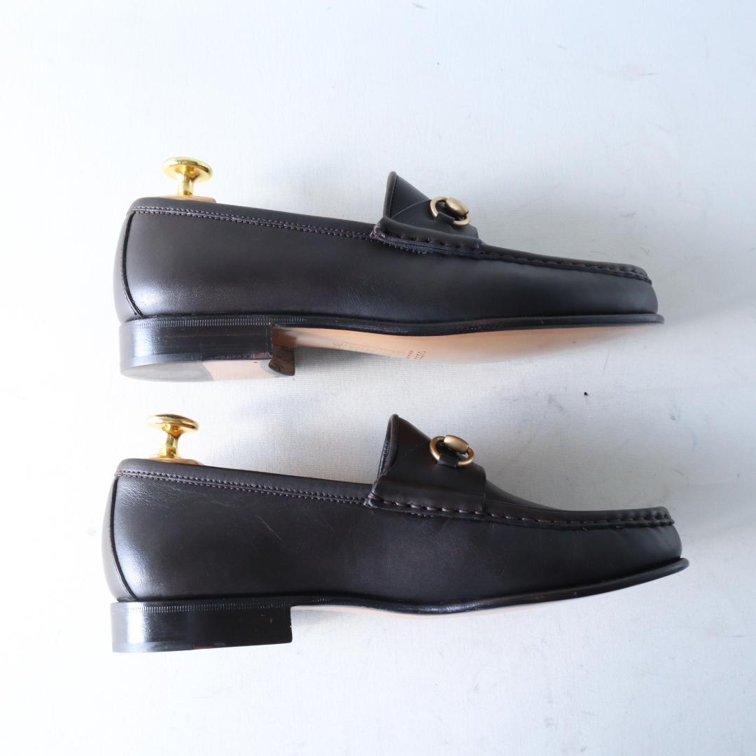 未使用GUCCIホースビットローファー36C23cmダークブラウン×ゴールド金具