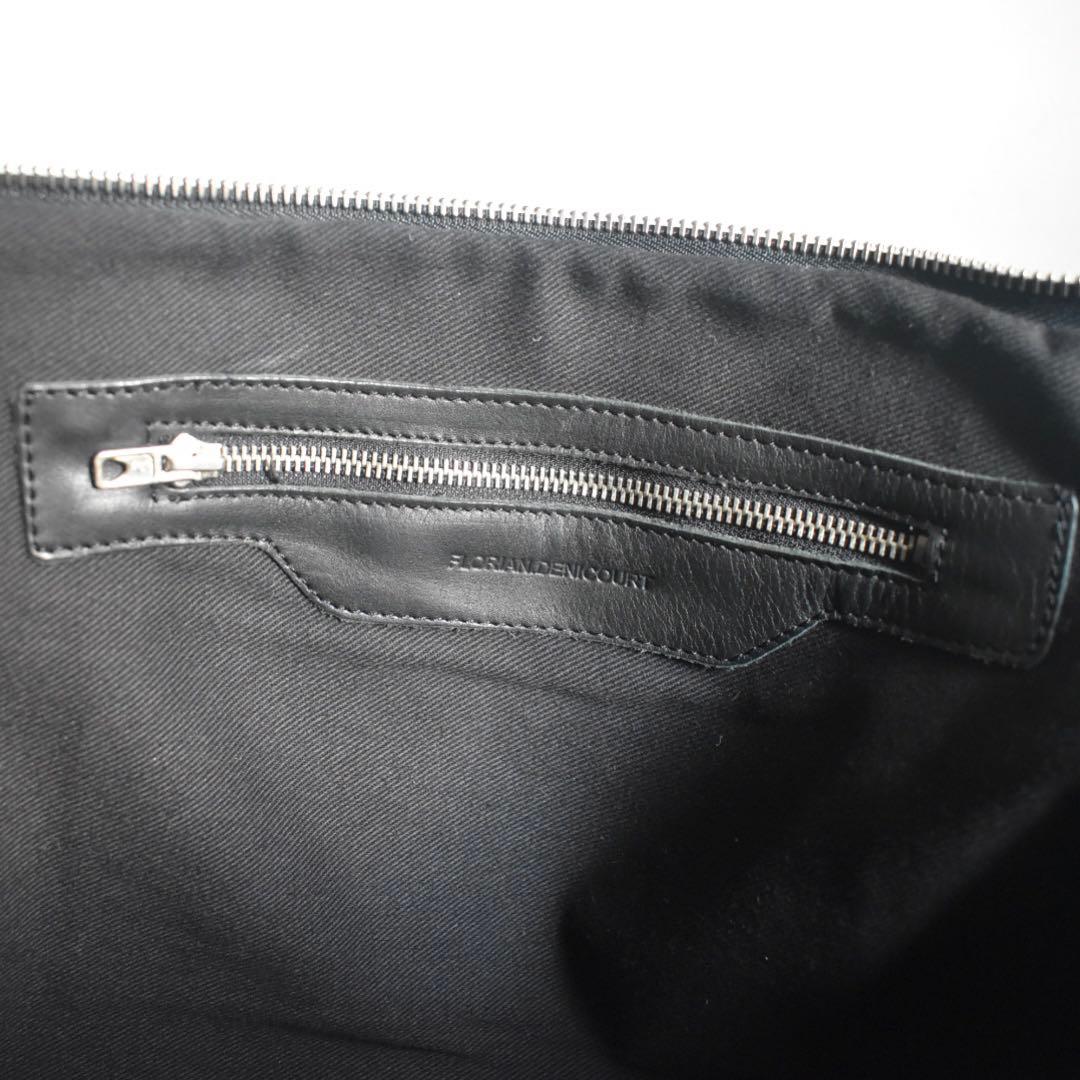 極美品フロリアンドゥニクール　腹子チェッカーフラッグ レザーブリーフ A4大容量