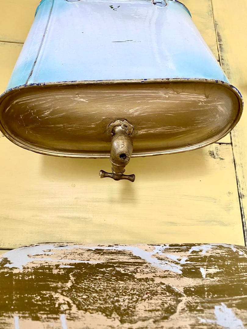 希少　フランス　アンティーク　ホーロー　ファウンテン　花柄