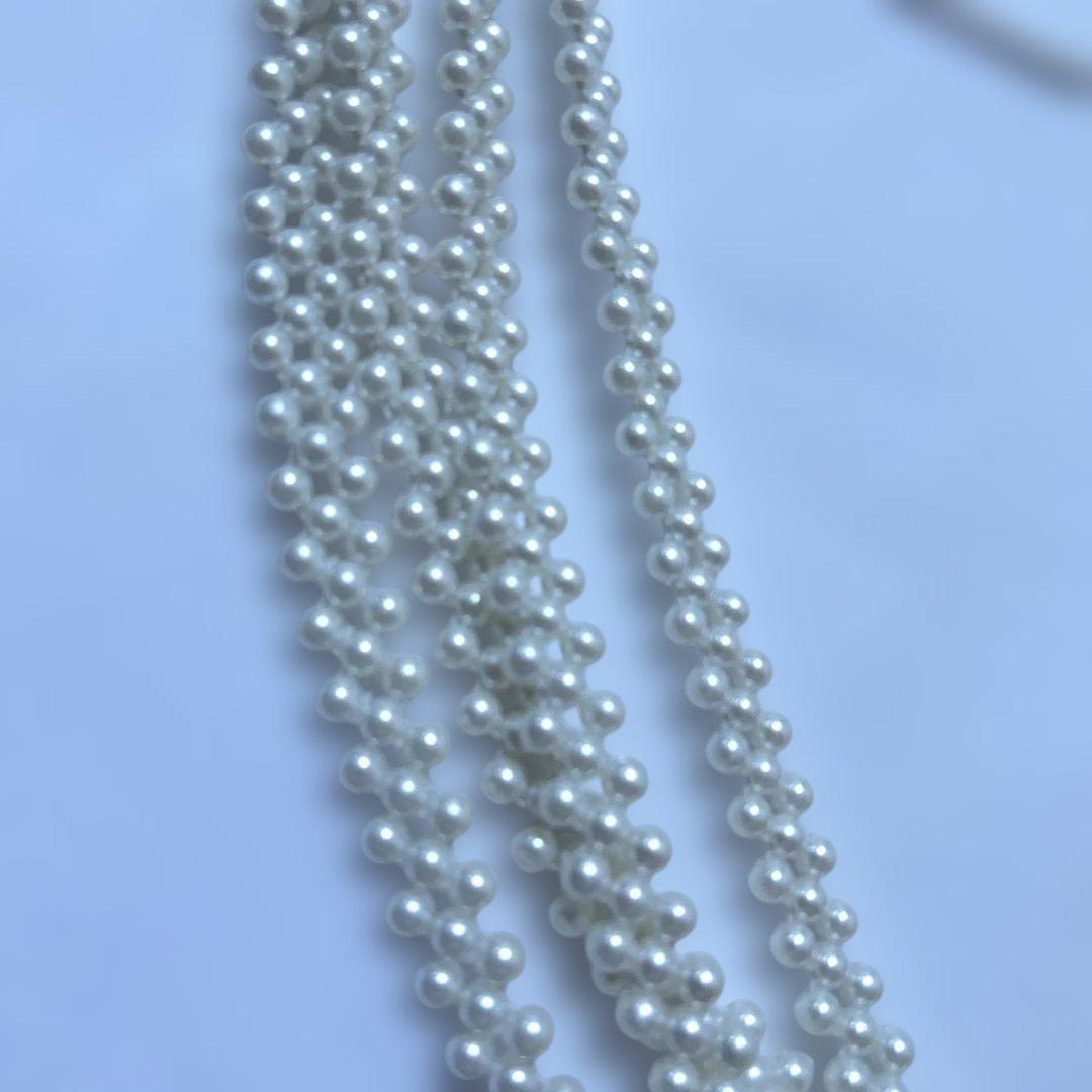 ゆかた Lサイズと、浴衣ようパール帯締めのセット ホワイト✖ブラック