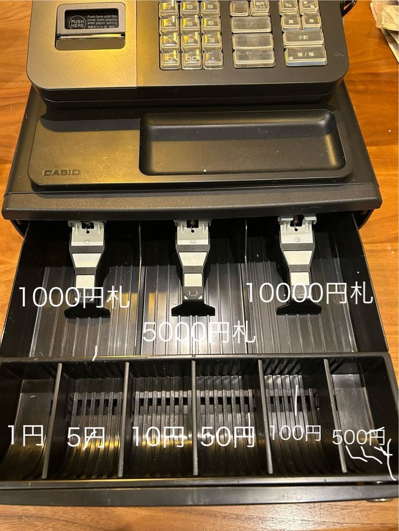 カシオ　レジスター　SE-10 黒(ブラック) 説明書、ロール4個付き‼︎