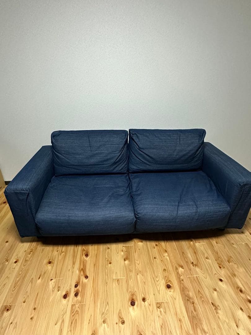 MUJI ネイビー 2.5シーターソファ　オットマン別売り