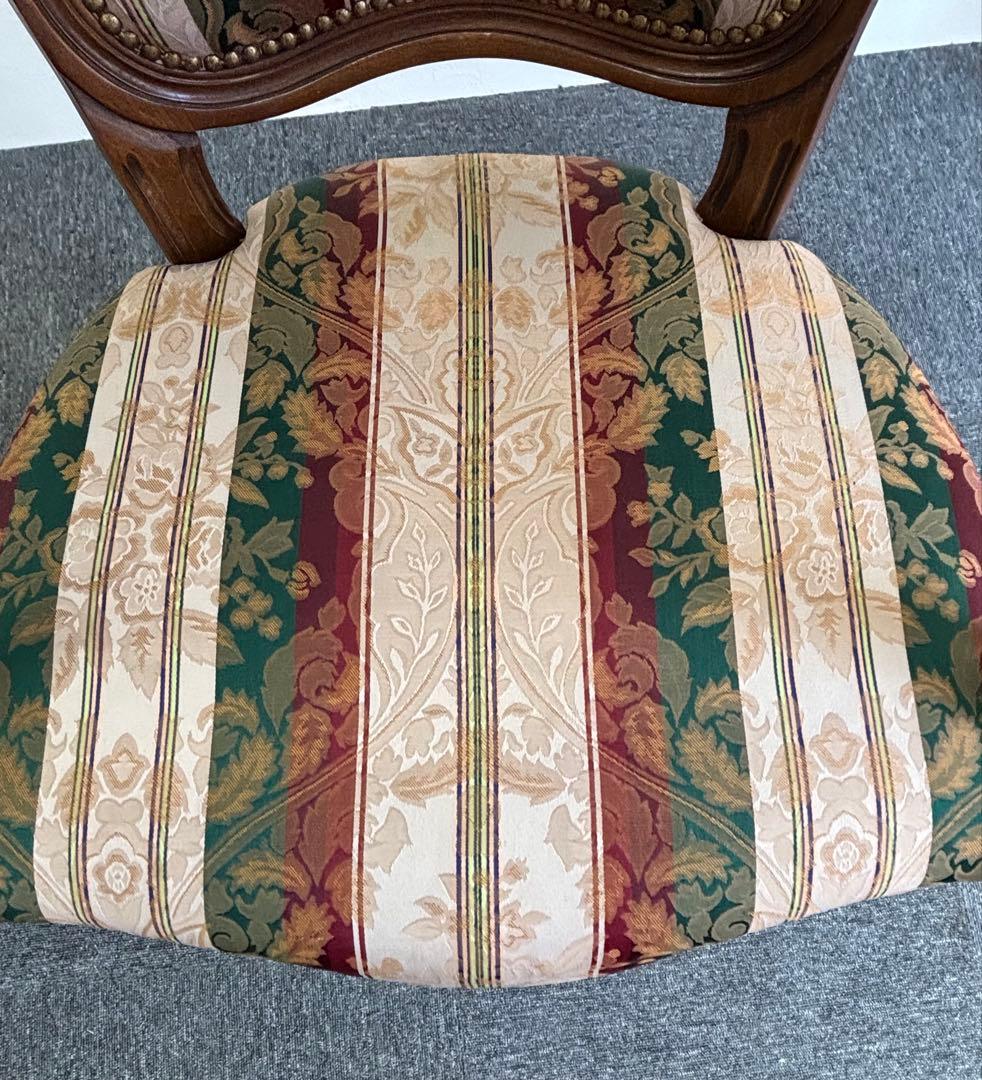 輸入家具 アンティークチェア 猫脚 クラシックスタイル 多色布張り椅子②