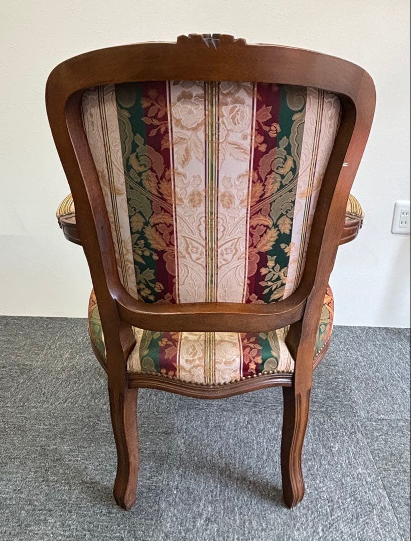 輸入家具 アンティークチェア 猫脚 クラシックスタイル 多色布張り椅子②