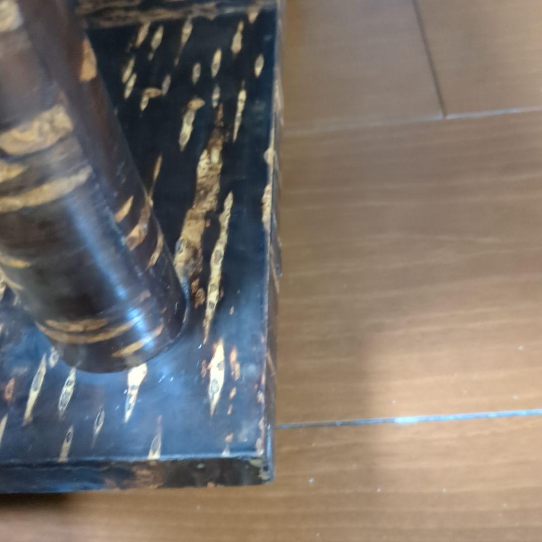 樺細工　キャスター付きポットワゴン　茶道具　飾り棚　ラック　桜　伝統工芸　レトロ