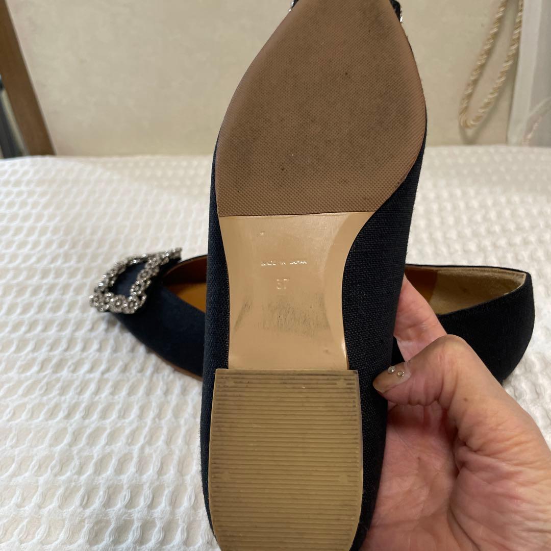 PIPPICHIC ビジュー付きフラットシューズ